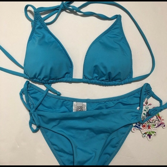 Becca Halter String Bikini Swimsuit Set Small New - Picture 1 of 5